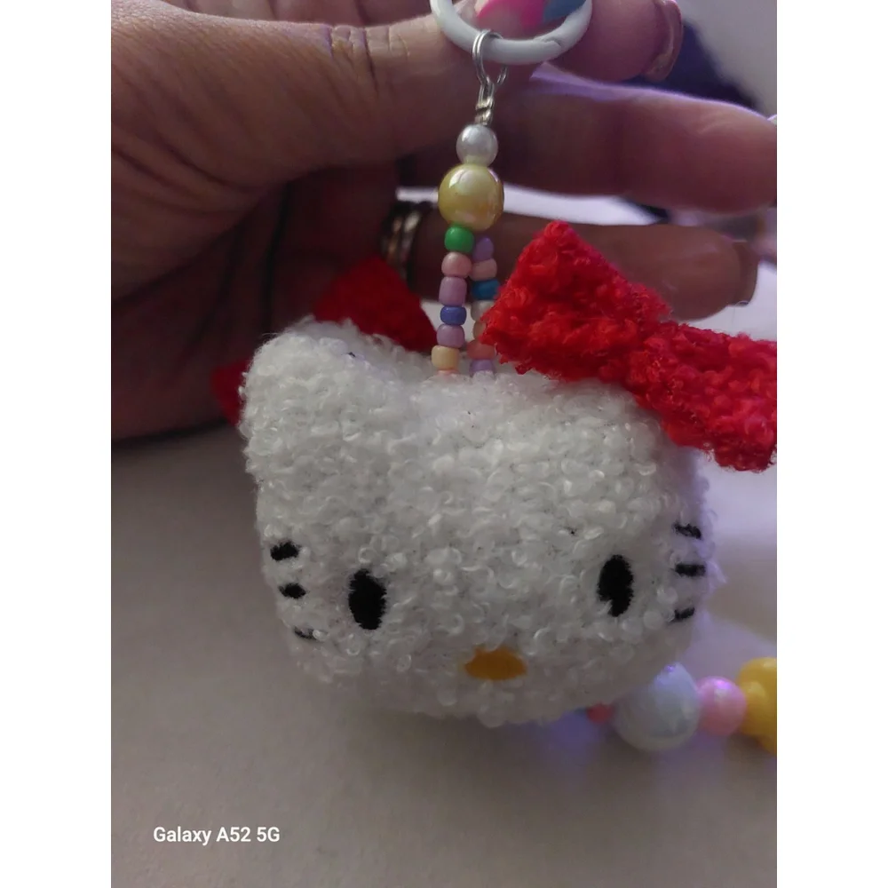 Double head Hello Kitty Keychain or Handbag chain with M&M chain